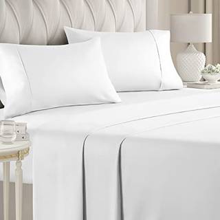 400 trådtælling Bomuld - Queen Size Sheet Set - 100% bomuldsark - 400 -Thread -Count - Sateen Bomuld - Deep Pocket Botton Sengedabs - Silkeagtig