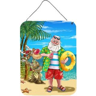"""" Caroline's Treasures Beach Christmas Santa Claus Swimming Wall eller Door Hanging Prints APH5150DS1216 16HX12W multicolor """"