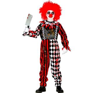 Rot/Weißer Killerclown mit Kragen Kinderkostüm M / 8-10 Jahre