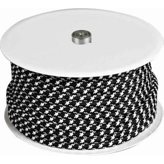 Halo Design kabelrulle med zig-zag tekstilledning, sort/hvid - 25 meter