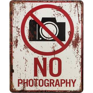Blechschild NO PHOTOGRAPHY Dekoschild Fotografieren verboten Antik-Stil 25x20cm