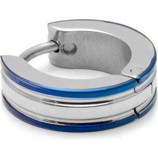 Sentio | Blå & Sølvfarvet Kirurgisk Stål Hoop Ørering