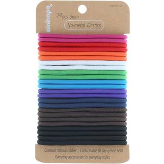 Minihope no-metal elastisk h?rb?nd Kvinders flerfarvede tykke store elastik 5mm til tykt h?r 24 t?lling