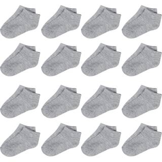 Tenpluszero toddler sokker-16 pakker børn lavt skåret ankelstrømper baby drenge piger åndbare sokker (grå 46T)