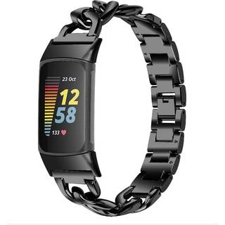 Urrem kompatibel med Fitbit Charge 3/4 Stainless Steel Black