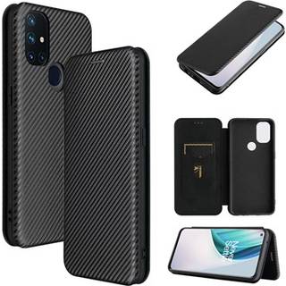 OnePlus Nord N10 5G Flip Cover - Karbonfiber - Sort