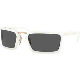 Prada Mand PR A11S 4615S0 Solbriller Acetat Hvid Grå Geometrisk Normal