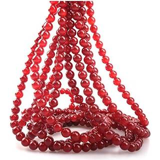 ICAI perler 6mm Natural Red Agate Stone Round Loose Stone Perles til smykker Making DIY Crafts Design 1 Strand 15 """" Appr.63-65pcs