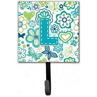 """" Caroline's Treasures CJ2006-LSH4 Letter L Blomster og sommerfugle Teal Blue Leash eller Key Holder Small Multicolor """"