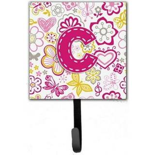"""" Caroline's Treasures CJ2005-CSH4 Brev C blomster og sommerfugle lyserød snor eller nøgleholder lille flerfarvet """"