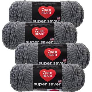 Red Heart Super Saver Yarn (4-Pack 5oz Skeins) (gr? lyng)