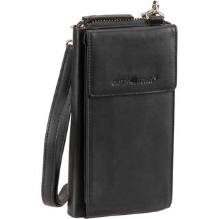 Leder Handytasche mit Geldbörse schwarz NAPPA | Greenburry 1569N