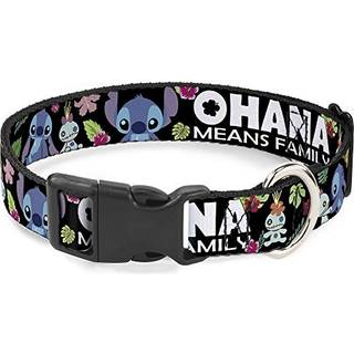 Buckle -down plastik clip krave - Ohana betyder familie/sting & scrump -poser/tropisk flora sort/hvid/multi farve - 1 """" bred - passer 15-26 """" h