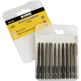 Ironside 201743 Bitssæt 10 dele, torx/hex 75 mm