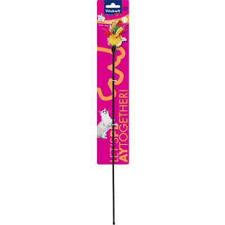 Kattelegetøj m. fjer og pind (På lager i butik)