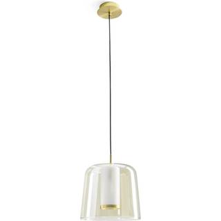 miloox by Sforzin Designer hængelampe Frida, dæmpbar, Creme/amber, Stue/spisestue, Glas, Design