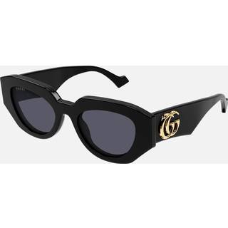Gucci Kvinde Gucci GG1421S 001 Solbriller Acetat Sort Grå Geometrisk