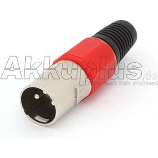 XLR stik - 3P han, nikkel, RØD