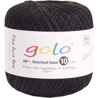 Golo h?klet tr?dst?rrelse 10 til sort bomuldsh?kling garn til h?kling af sort 6-901