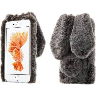 iPhone 8 Plus / 7 Plus Kanin Pels Cover Case Gråbrun