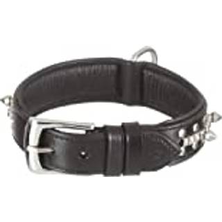 Læderhalsbånd Delgado, sort - Black - 45 cm (38-43 cm)