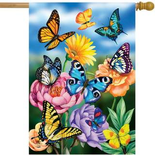 Sommerfugle i Garden Spring House Flag 40 """" X 28 """" Briarwood Lane
