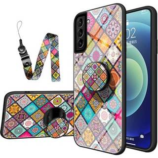 Checkered Pattern Samsung Galaxy S21 5G Hybrid Cover - Farverig Mandala