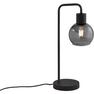 Art Deco bordlampe sort med røgglas - Vidro