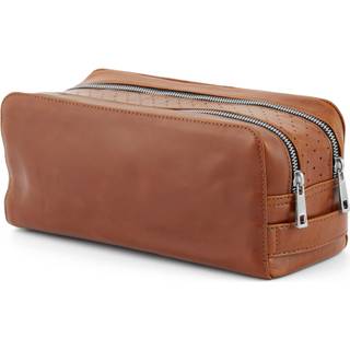 Lysebrun Jasper Toilettaske med Dobbelt Lynlås