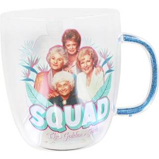 Golden Girls """" Squad """" Glitter Handle Glass Mug | BPA-fri stor kaffekop til espresso te | Holder 14 ounces