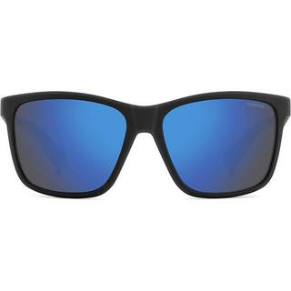 Polaroid Junior PLD 8057/S 003/5X Solbriller Plast Sort Blå Firkantet Polariseret Spejl