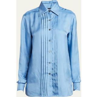 Tom Ford Pleated twill shirt - blue - M