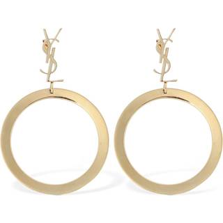 Saint Laurent Cassandre hoop earrings - gold - One Size