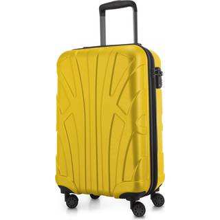 Suitline - Bordgepäck Koffer Handgepäck 55x35x20 cm, Trolley Hartschale matt, 4 Rollen, ABS, TSA, Gelb