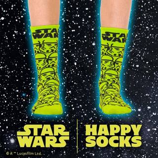 Happy Socks Star Wars Storm Trooper Sock - Black/Yellow - Str 36/40