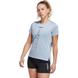 adidas Dame T-shirt Str. L - Blå, Reflekser, 100% Genanvendte Materialer, Aeroready Trailløb