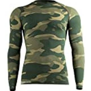 Langærmet termoundertrøje til mænd, camouflage grøn, str. L/XL