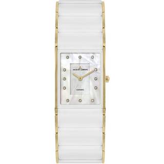 Jacques Lemans 1-1940K Keramik-Armbanduhr für Damen Dublin Weiß/Goldfarben