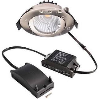 Forsænket loftlampe Dione, IP44, 2.700 K, nikkel, dæmpbar