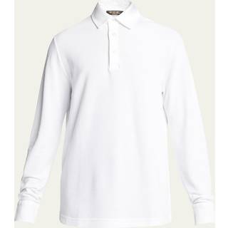 Loro Piana Cotton long-sleeved polo sweater - white - EU 48