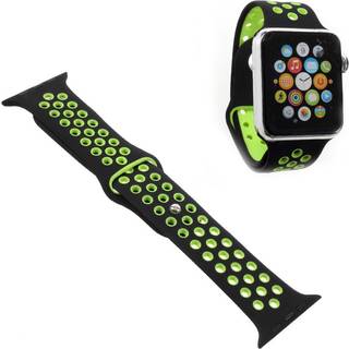 Apple Watch 38mm silikone rem - Grøn/sort