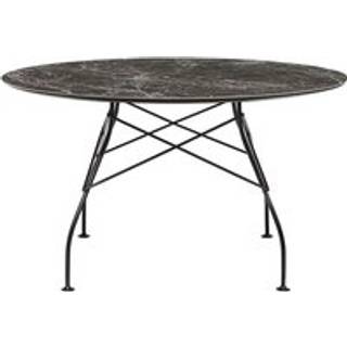 Kartell Glossy spisebord - Ø128 cm. - Emperador - sort stel