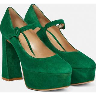 Gianvito Rossi Mary Jane suede leather pumps - green - EU 38.5