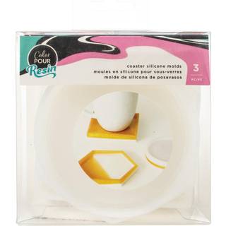 American Crafts Color Pour Mold 3pc Coaster - Circle Square & Hexagon