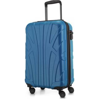 Suitline - Bordgepäck Koffer Handgepäck 55x35x20 cm, Trolley Hartschale matt, 4 Rollen, ABS, TSA, Cyanblau