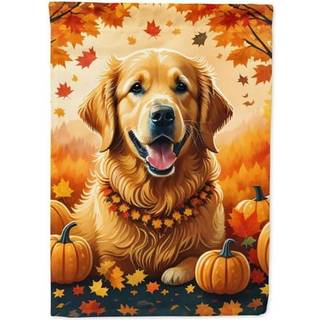 Carolines skatte DAC1049CHF Golden Retriever Fall House Flag Stor veranda ærme pol dekorativt uden for gårdspladser Artwork Wall Hanging Polyeste