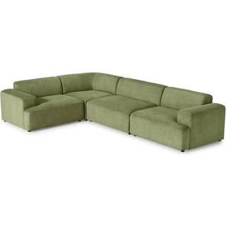 Stort hjørnesofa Melva (4-personers) i riflet fløjl