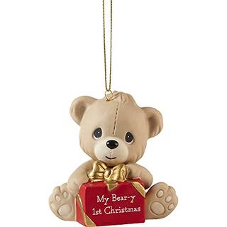 Precious Moments 211037 My Bear-y First Christmas Bisque Porcelain Ornament White