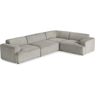 Stort hjørnesofa Melva (4-personers) i riflet fløjl