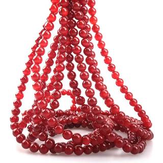 ICAI perler 4mm Natural Red Agate Stone Round Loose Stone Perles til smykker Making DIY Crafts Design 1 Strand 15 """" Appr.98-100pcs